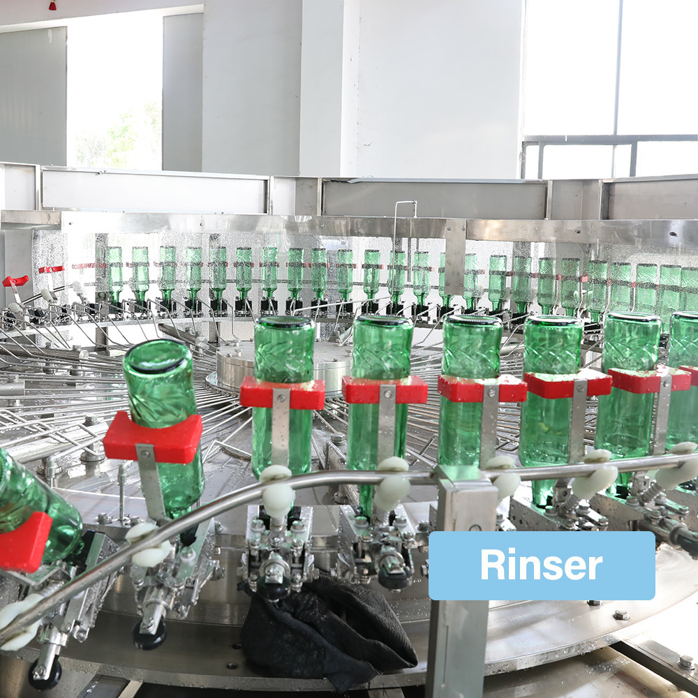 Automatic Glass Bottle Beer 3-in-1 Bottling Machine Washing Filling Sealing Integrated Equipment