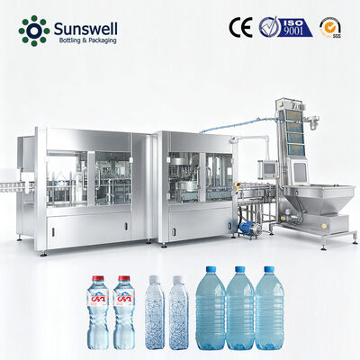 خط تعبئة المياه المعدنية عالي السرعة 24000bph 500ml معدات تعبئة المياه الكاملة