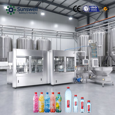 أوتوماتيكي 24000BPH 500ml ماء نقي الزجاجات خط إنتاج غسل ملء وحدة غطاء